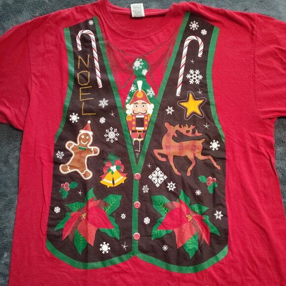 Ugly Christmas Sweater Vest - T-shirt - Fruit of the Loom - 2XL - Picture 1 of 4